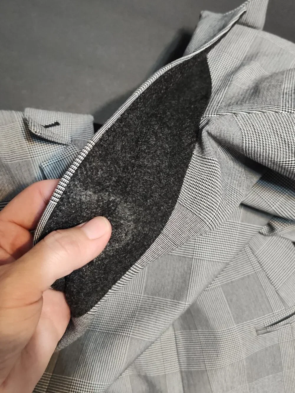 Express Men’s Women's Unisex Gray Glen Plaid Double-Breasted Suit Blazer,Size M